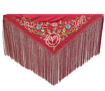 Red Shawl Embroidered in Colors 115.700€ #500351101158RJ